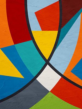 ABSTRAKTE GEOMETRISCHE KUNST IN MODERNEN FARBEN von Online Arts