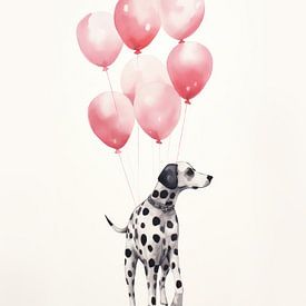 Dalmatier met roze ballonnen van IamHome Studio
