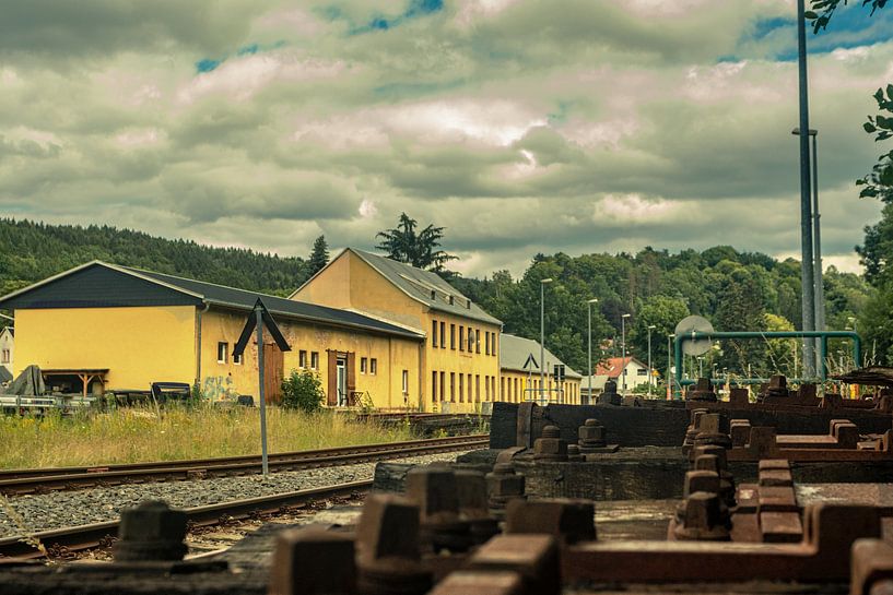 Erzgebirge Einsiedel Bahnhof und Stadt von Johnny Flash