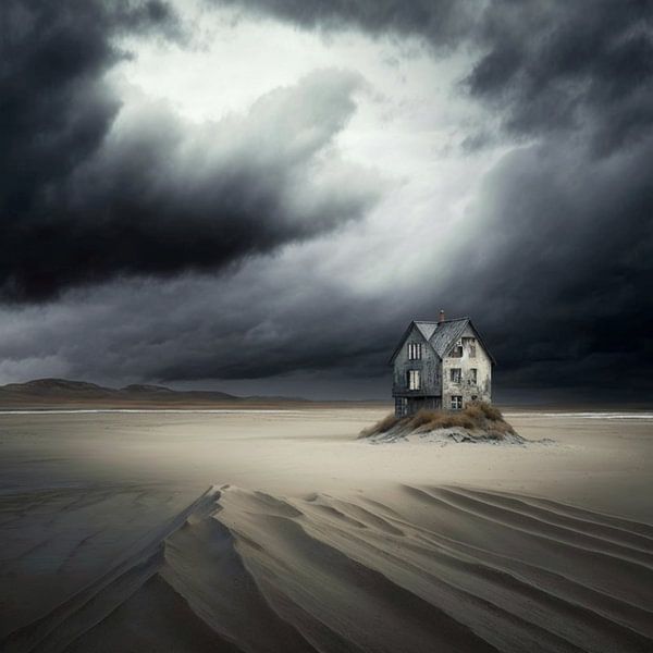 Wattenmeer Ozean Düne Haus Einsamkeit Unwetter maritim von gm_designs