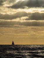 Un voilier à l'horizon près de Texel