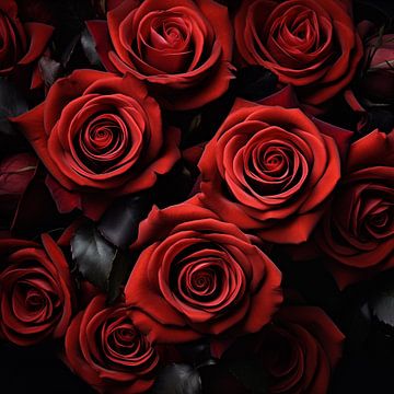 Roses rouges sur TheXclusive Art