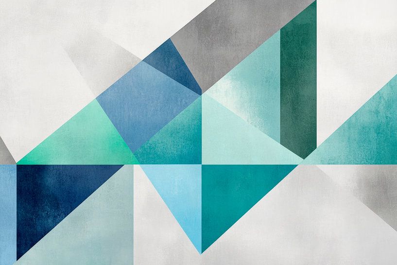 Geometrische Harmonie in Blau und Grün von Poster Art Shop