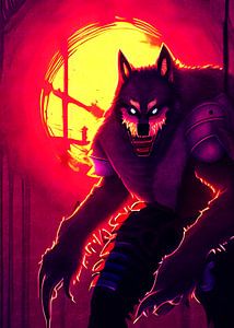 Loup-garou avec armure en métal