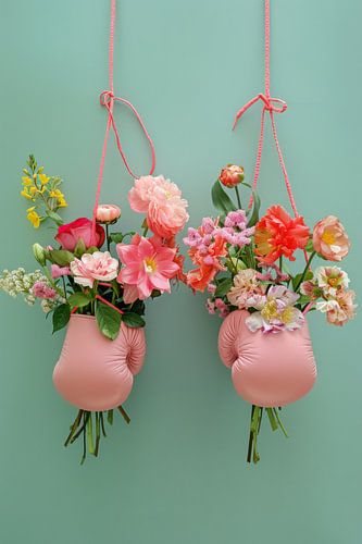 Flower power in een bokshandschoen