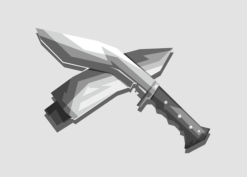 Graue Farbe Cool Kukri Beast Popart von Rizky Dwi Aprianda