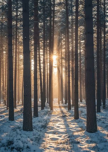 Winter Sun Through Trees