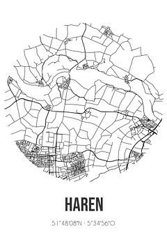 Haren (Noord-Brabant) | Landkaart | Zwart-wit van Rezona