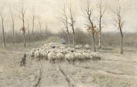 Schafherde auf dem Moor bei Laren, Anton Mauve von Meisterhafte Meister Miniaturansicht
