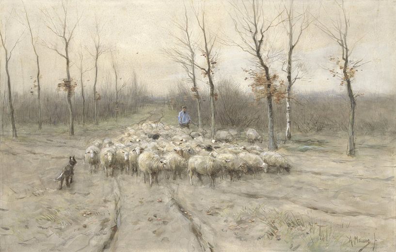 Schafherde auf dem Moor bei Laren, Anton Mauve von Meisterhafte Meister