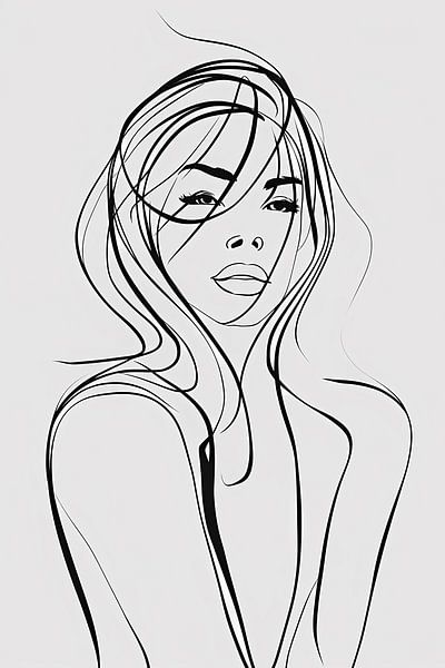Portrait moderne dans une ligne minimaliste par Art & Soul Creations