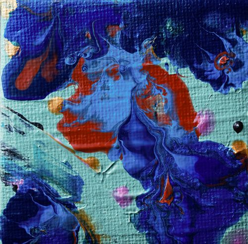 Acryl Pouring blauw