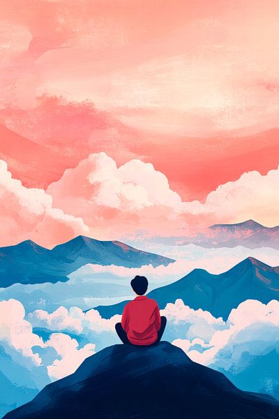 Blick über die Wolken – Abendstimmung von Poster Art Shop