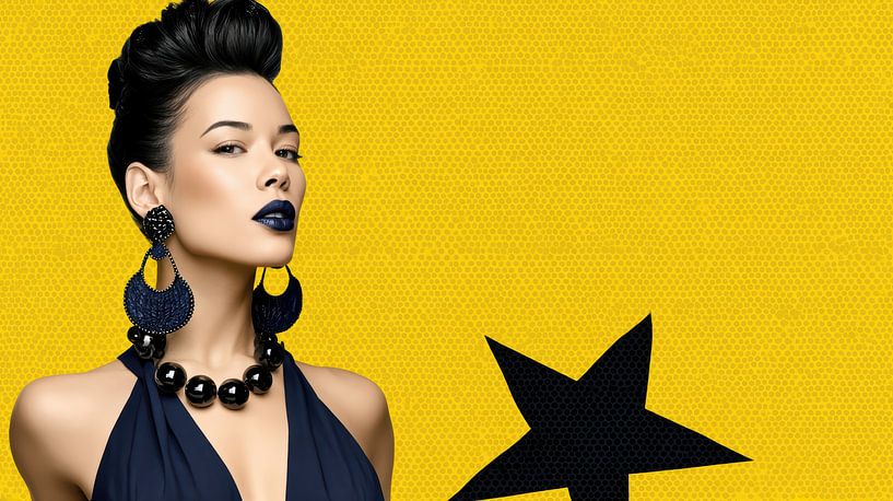 Pop-Art Eleganz – Stärke in Kontrast und Farbe von Klaus Tesching - Art-AI