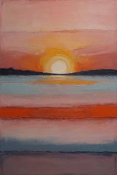 Sonnenuntergang im Stil von Mark Rothko von De Muurdecoratie