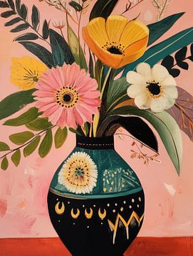 Vase with flowers, still life