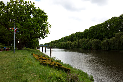 Uitzicht op de Hase en de rivieroever