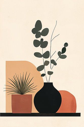 Eucalyptus in Zwart en Tarracotta no.2