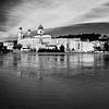 Passau old town panorama black and white by Frank Herrmann