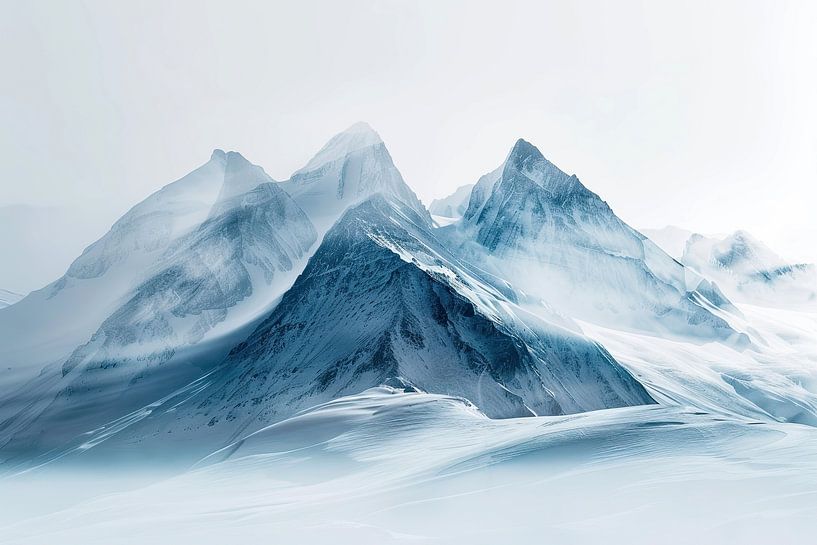 Winter in the mountains painting by Vlindertuin-Art