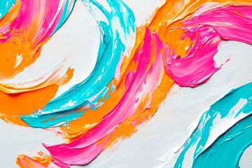 Colourful brushstrokes on canvas by Poster Art Shop