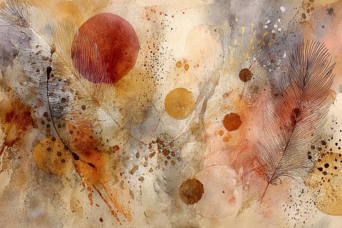 Aardetinten sfeervol abstract schilderij