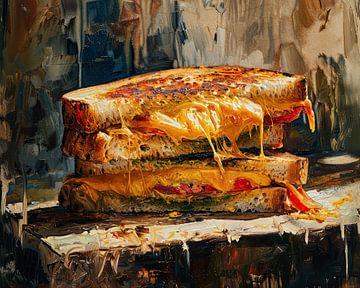 Smeuïge Kaas Tosti | Tosti Schilderij van ARTEO Schilderijen