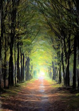 Licht am Ende der Allee der Bäume von Greta Lipman