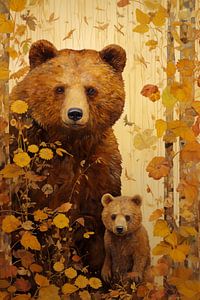 Grizzlybär mit seiner Mutter