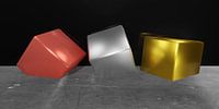Cubes in metal base