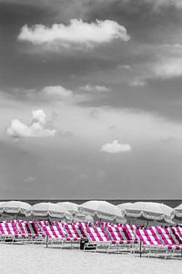 Idyllic beach scene | pink color pop