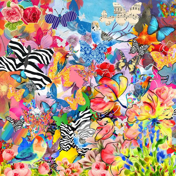 Papillons, fleurs et oiseaux par Nicole Habets