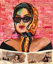 La belle chic - Frauenporträt in gemischter Medienkunst von Astridsart Miniaturansicht
