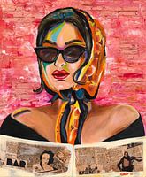 La belle chic - Frauenporträt in gemischter Medienkunst