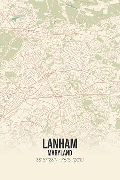 Vintage map of Lanham (Maryland), USA. by Rezona