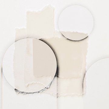 Gentle minimalism in circle shapes ivory by Mad Dog Art