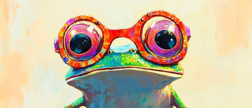Regard coloré - Fantaisie de grenouille joyeuse Yeux irisés par Poster Art Shop