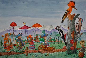 HET BEZOEK AAN DE GROTE VOGELS.