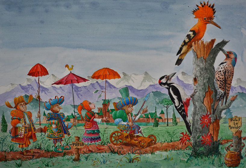 HET BEZOEK AAN DE GROTE VOGELS. van Michel MICHAUX