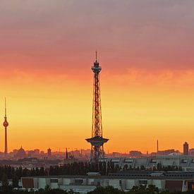 Berlin Skyline im Sonnenuafgang von Frank Herrmann