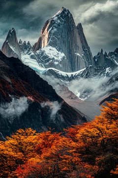 Berglandschap in herfst - Dramatisch van Poster Art Shop