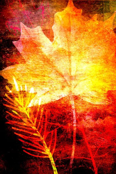 Moderne botanische Mixed Media Kunst -2 von Studio Pieternel