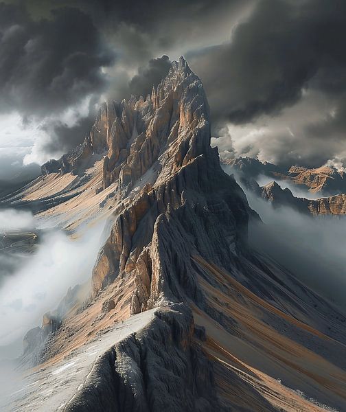 Berglandschap gekenmerkt door licht van fernlichtsicht