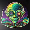 Neon-Alien von Vythryd Arts