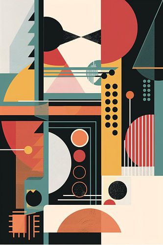 Abstract compositie met primaire kleuren