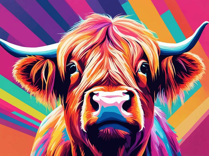 Highland Cow Pop Art 2 by MIROKKU