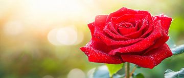 Rode roos in het licht