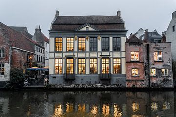 Buildings on the Leie in Ghent by Mickéle Godderis