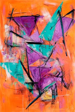 Abstract splendour of colour on orange by Poster Art Shop