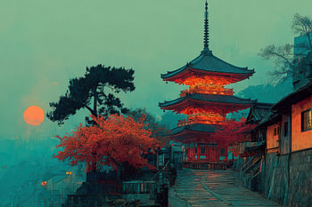 Temple d'art japonais
